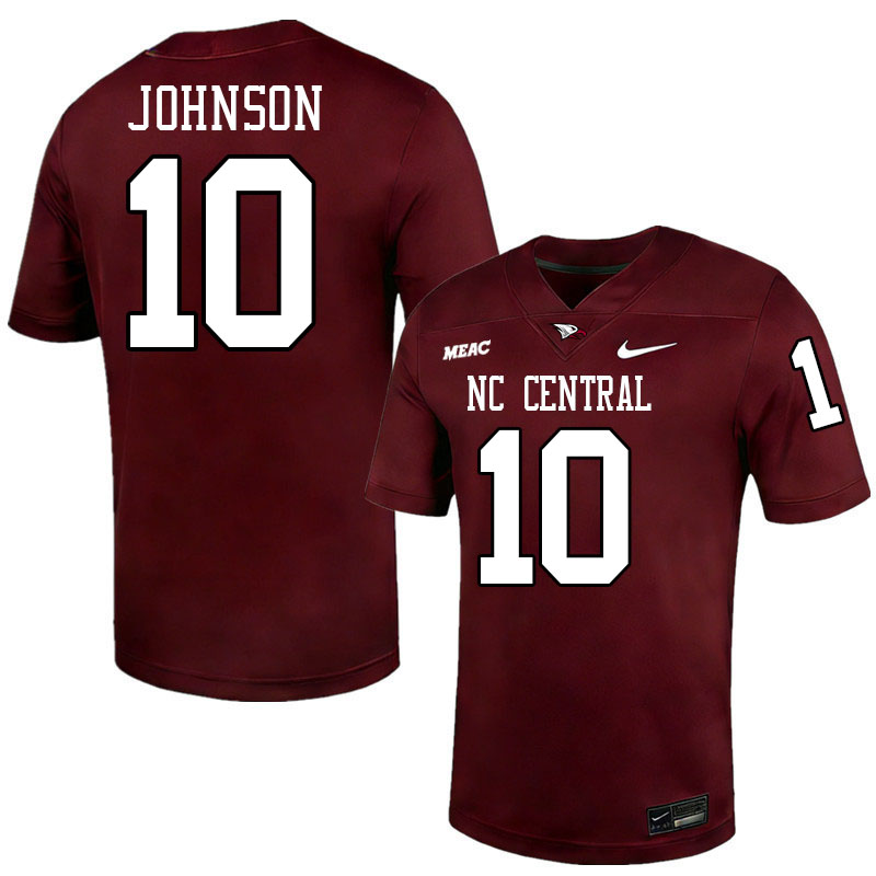 North Carolina Central Eagles #10 Thomas Johnson College Football Jerseys,Uniforms Stitched-Maroon